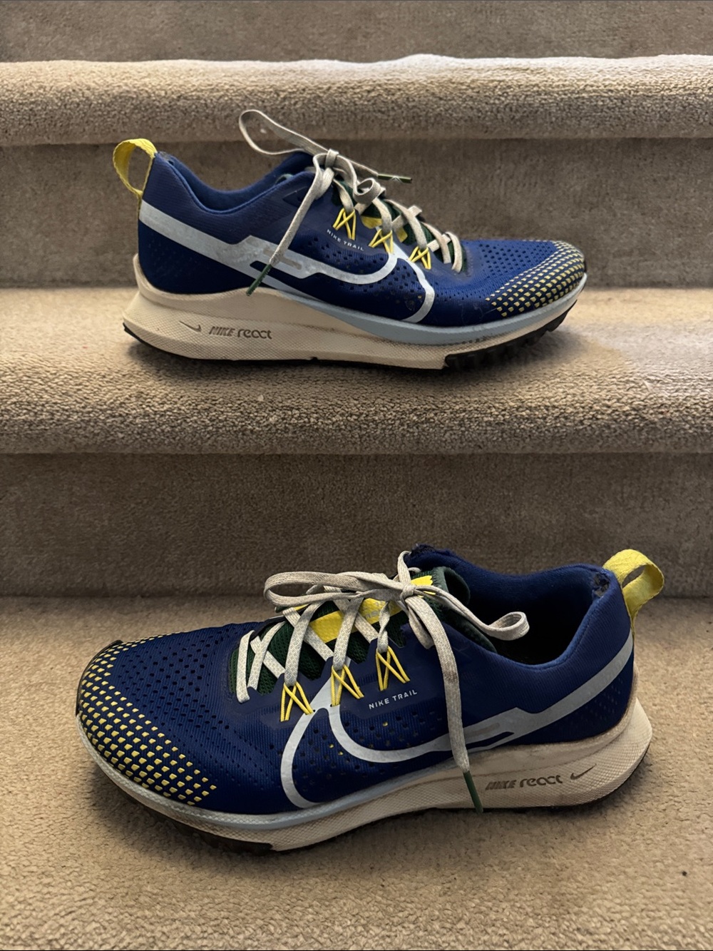 Nike Pegasus Trail 3 Men’s Navy Blue Hiking/Running Shoes with Yellow Accents